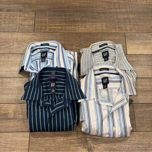 Gap Mens Striped Long Sleeve Button Up Shirts lot of 4 Size Small 14-14.5